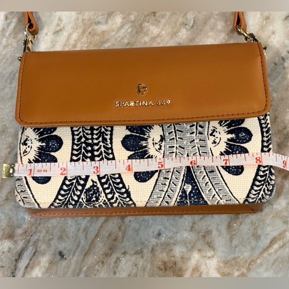 SPARTINA 449 navy blue and cream floral linen purse - Picture 6 of 10